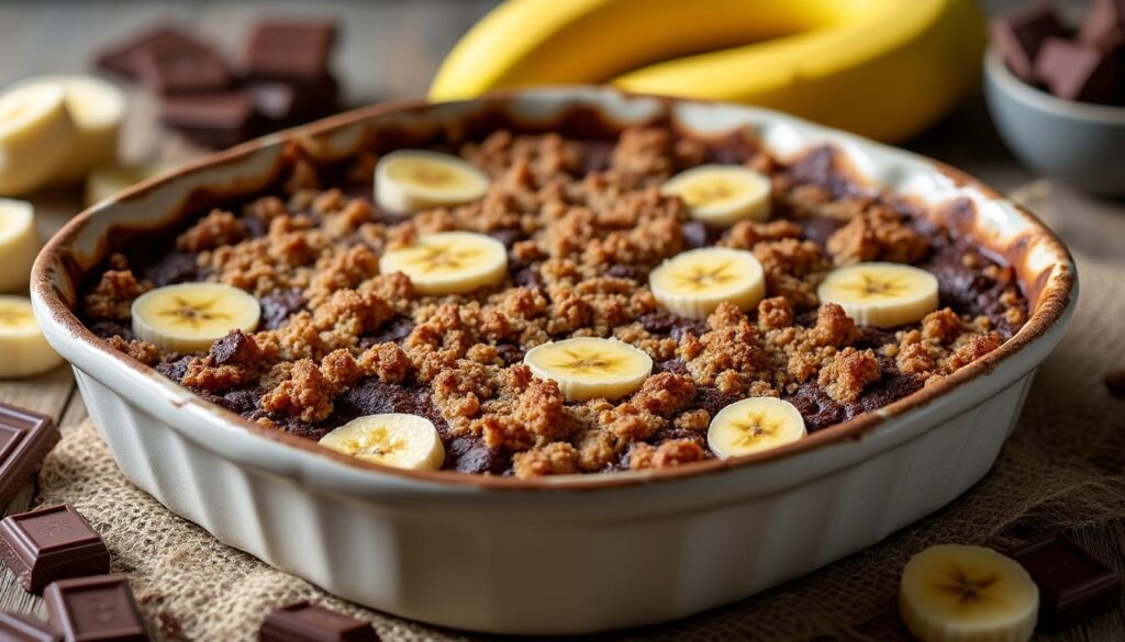 découvrez notre recette facile et rapide de crumble banane chocolat, un dessert gourmand à savourer en toute simplicité.