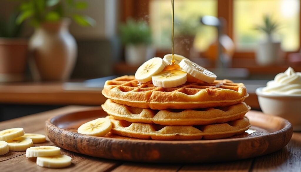 découvrez la recette moelleuse et facile des gaufres bananesques sur chicchew.fr, pour un goûter gourmand et original.