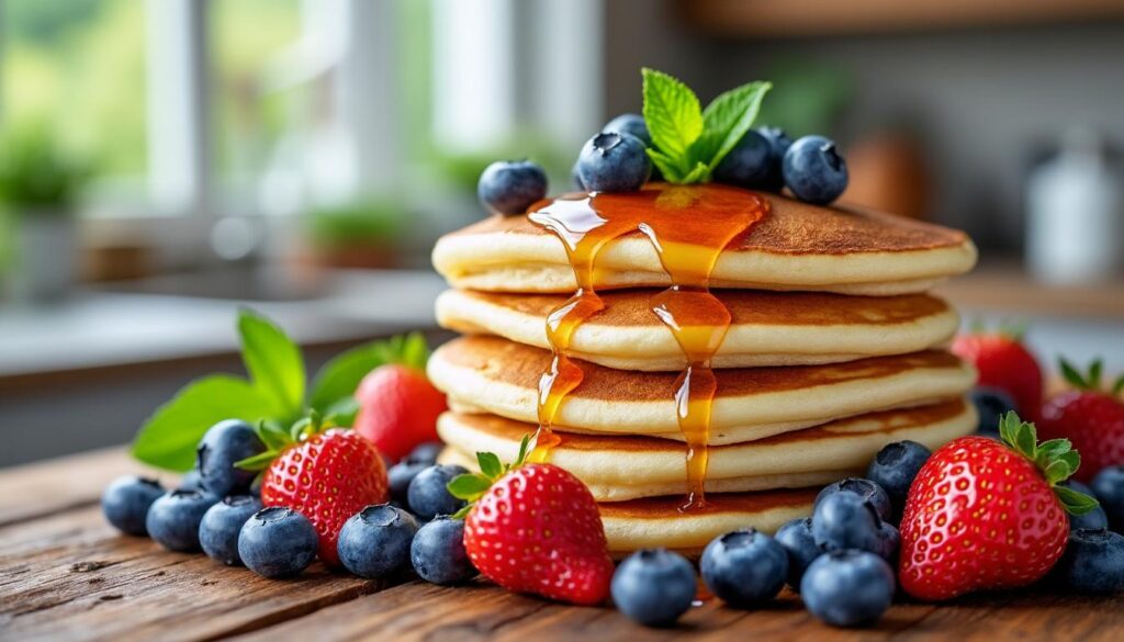 découvrez une recette facile et rapide pour des pancakes sans lait, moelleux et délicieux, parfaits pour un petit-déjeuner gourmand et sain.