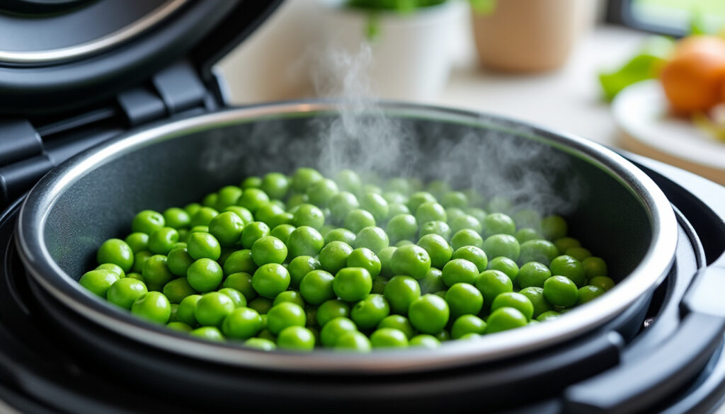 découvrez comment cuire rapidement et facilement des petits pois frais à la vapeur avec votre cookeo pour des légumes parfaitement tendre et savoureux.