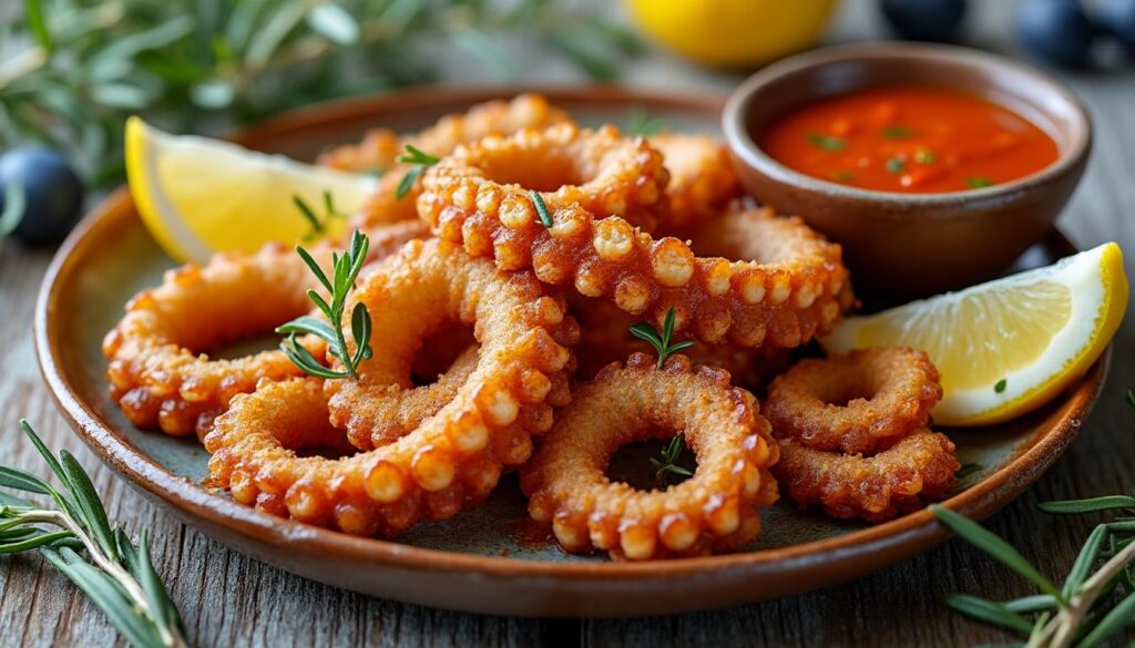 découvrez notre recette facile de poulpe frit croustillant aux saveurs méditerranéennes, parfaite pour un plat gourmand et authentique.