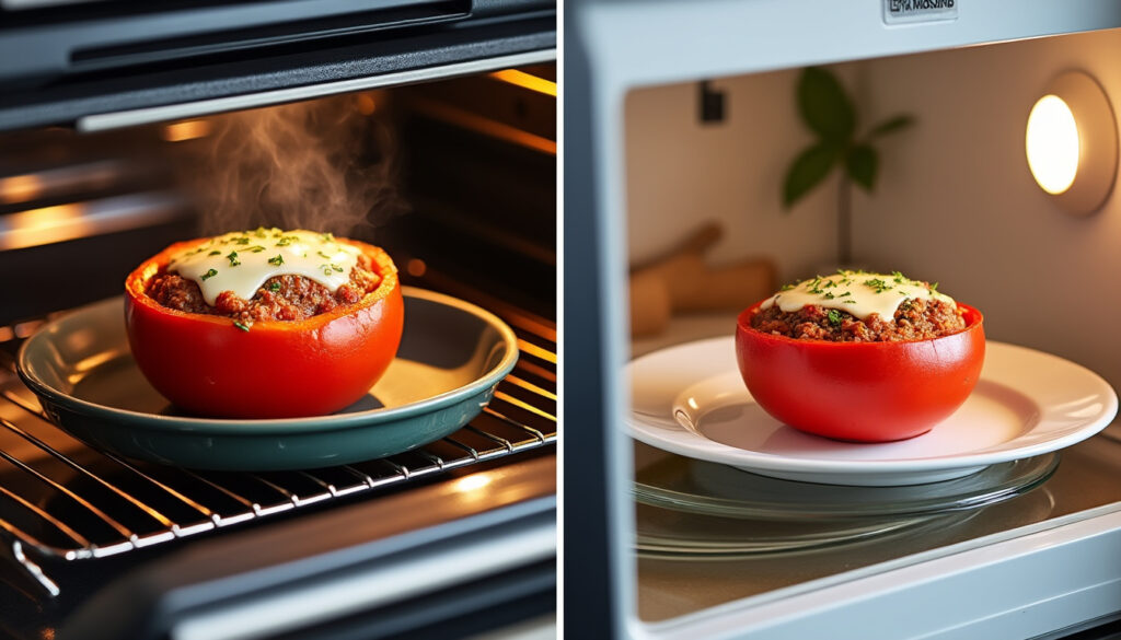 découvrez comment réchauffer facilement des tomates farcies au four ou au micro-ondes pour un repas savoureux et rapide.
