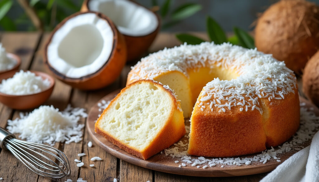 découvrez notre recette simple et rapide pour un gâteau noix de coco moelleux, parfait à préparer chez soi pour un dessert délicieux et gourmand.
