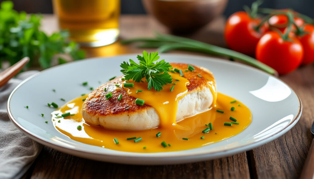 découvrez la recette simple et savoureuse de la sauce au vin jaune de cyril lignac, parfaite pour sublimer vos plats avec élégance et goût.