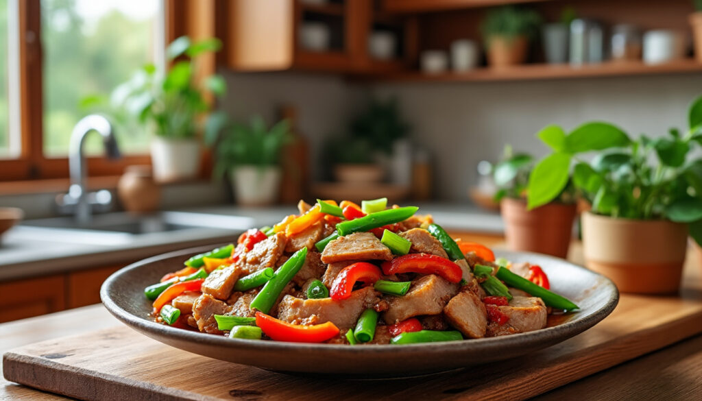 découvrez une recette simple et savoureuse d'émincé de porc asiatique à préparer facilement chez vous pour un repas gourmand et exotique.